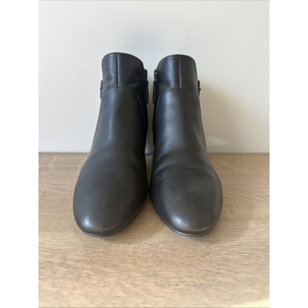 Cole Haan Womens 7 B Suede Leather Ankle Boot Black Sylvia Waterproof - Picture 3 of 15